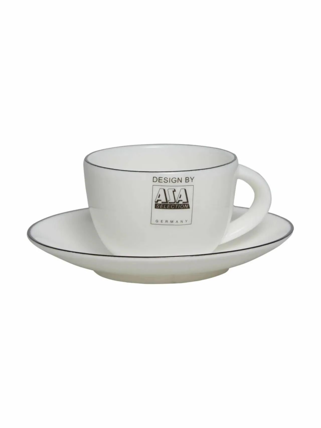 Mukit & Kupit & Asetit|Asa À Table -espressokuppi 0,07 l ja Ligne Noir -lautanen WHITE