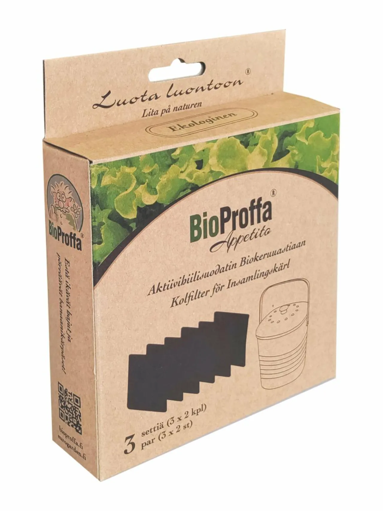 Työkalut|BioProffa Aktiivihiilisuodattimet 3 kpl BLACK