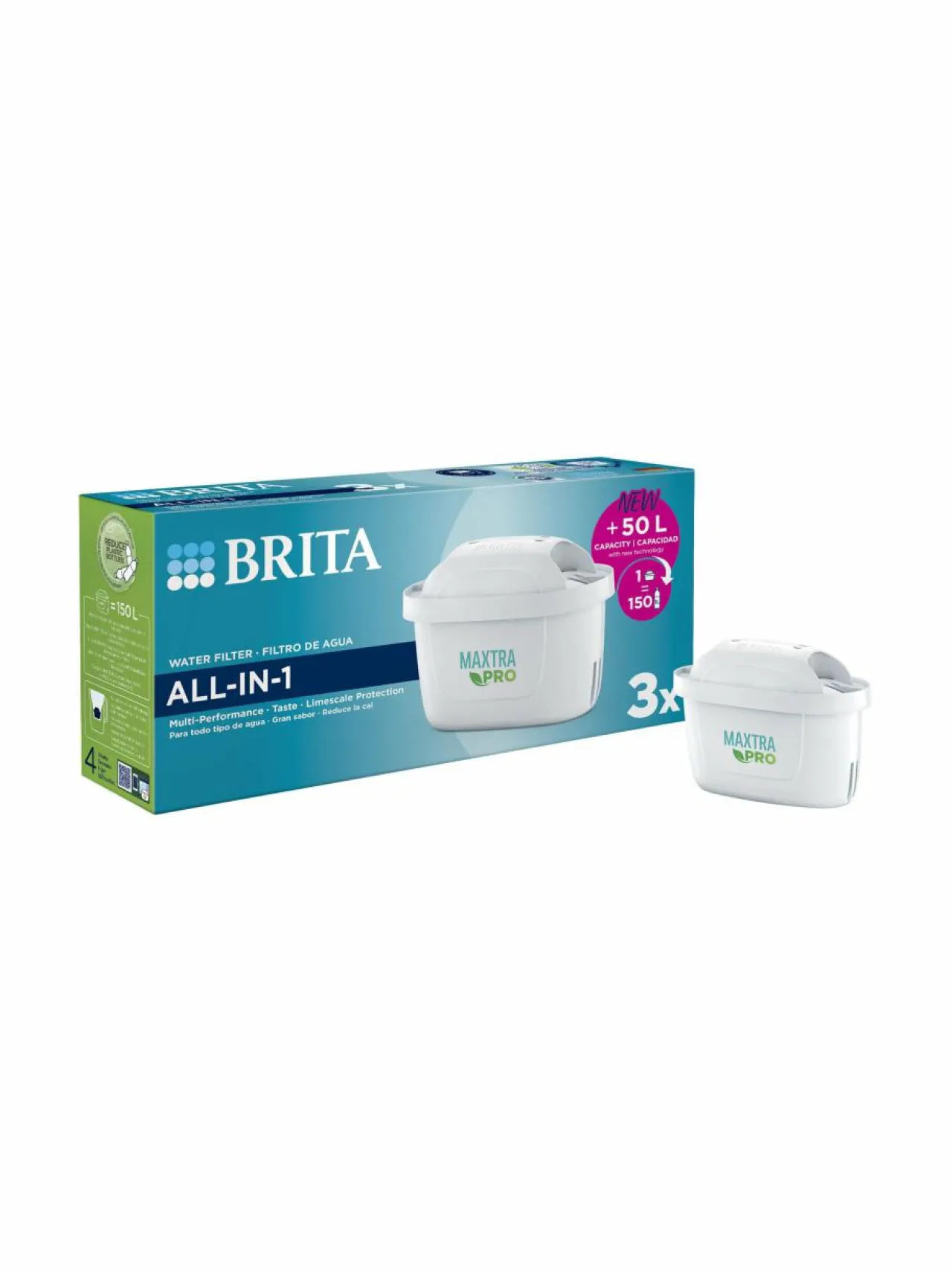 Tee, Kahvi & Vesi|Brita All-in-1 MXPro -vedensuodatinpatruuna, 3-pack WHITE
