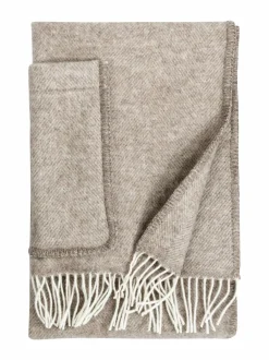 Huovat & Päiväpeitot|Lapuan Kankurit Arvo-taskullinen villahuopa 60 x 180 cm 1 WHITE-NATURE'S BEIGE