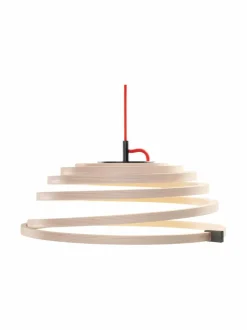 Kattovalaisimet|Secto Design Aspiro birch -riippuvalaisin johdolla NATURAL BIRCH, RED CABLE