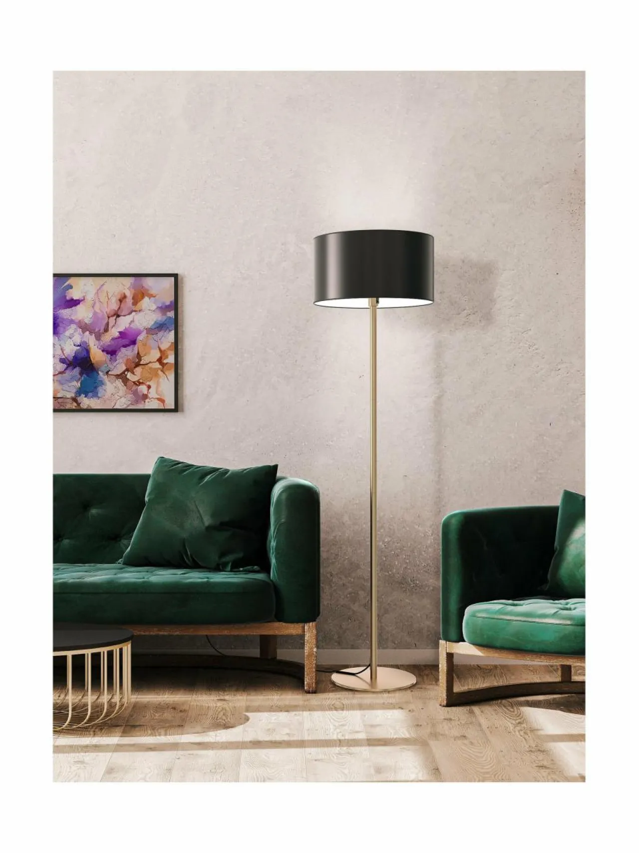 Lattiavalaisimet|Design by Grönlund Austin-lattiavalaisin 165 cm BRASS / BLACK