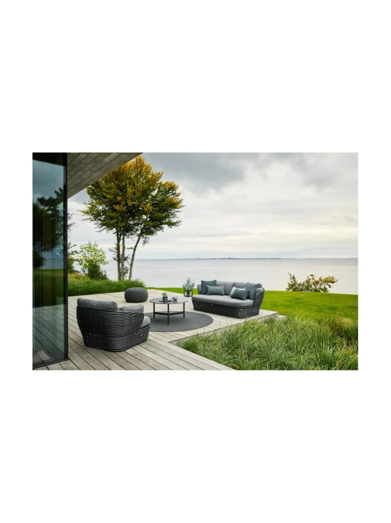 Puutarhakalusteet & Pehmusteet|Cane-Line Basket-nojatuoli HARMAA