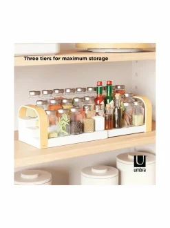 Säilytys|Umbra Bellwood-kolmikerroksinen maustehylly WHITE/NATURAL
