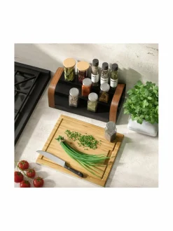 Säilytys|Umbra Bellwood-maustehylly BLACK/WALNUT