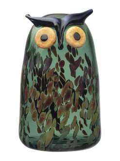 Koriste-Esineet|Iittala Birds by Toikka Sarvipöllö -lasilintu PINE GREEN