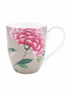 Mukit & Kupit & Asetit|PIP Studio Blushing Birds -muki 450 ml KHAKI