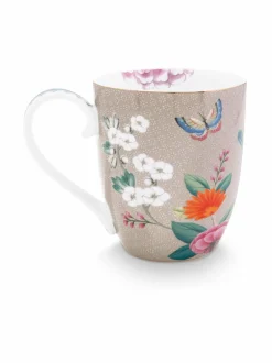 Mukit & Kupit & Asetit|PIP Studio Blushing Birds -muki 450 ml KHAKI