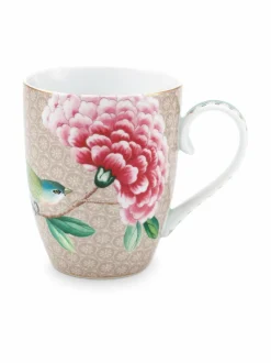 Mukit & Kupit & Asetit|PIP Studio Blushing Birds -muki 350 ml KHAKI