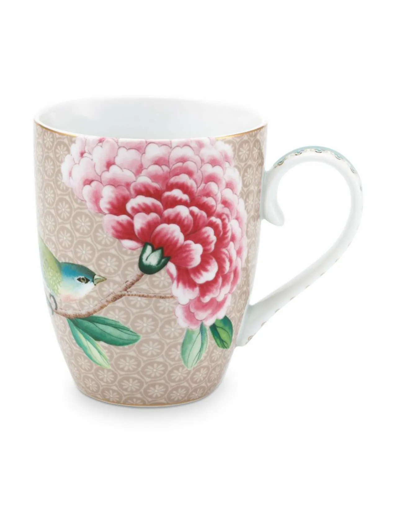 Mukit & Kupit & Asetit|PIP Studio Blushing Birds -muki 350 ml KHAKI