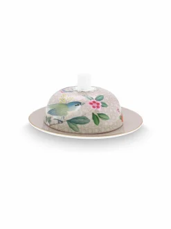 Tarjoiluastiat|PIP Studio Blushing Birds -voiastia 17 x 8 cm KHAKI