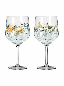 Lasit|Ritzenhoff Botanic Glamour -ginilasit 2 kpl ORANGE BALCK GREEN