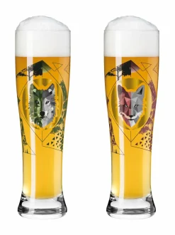 Lasit|Ritzenhoff Brauchzeit Weizen -olutlasi, 2 kpl GREEN,RED,GREY
