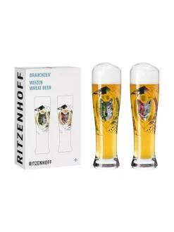 Lasit|Ritzenhoff Brauchzeit Weizen -olutlasi, 2 kpl GREEN,RED,GREY