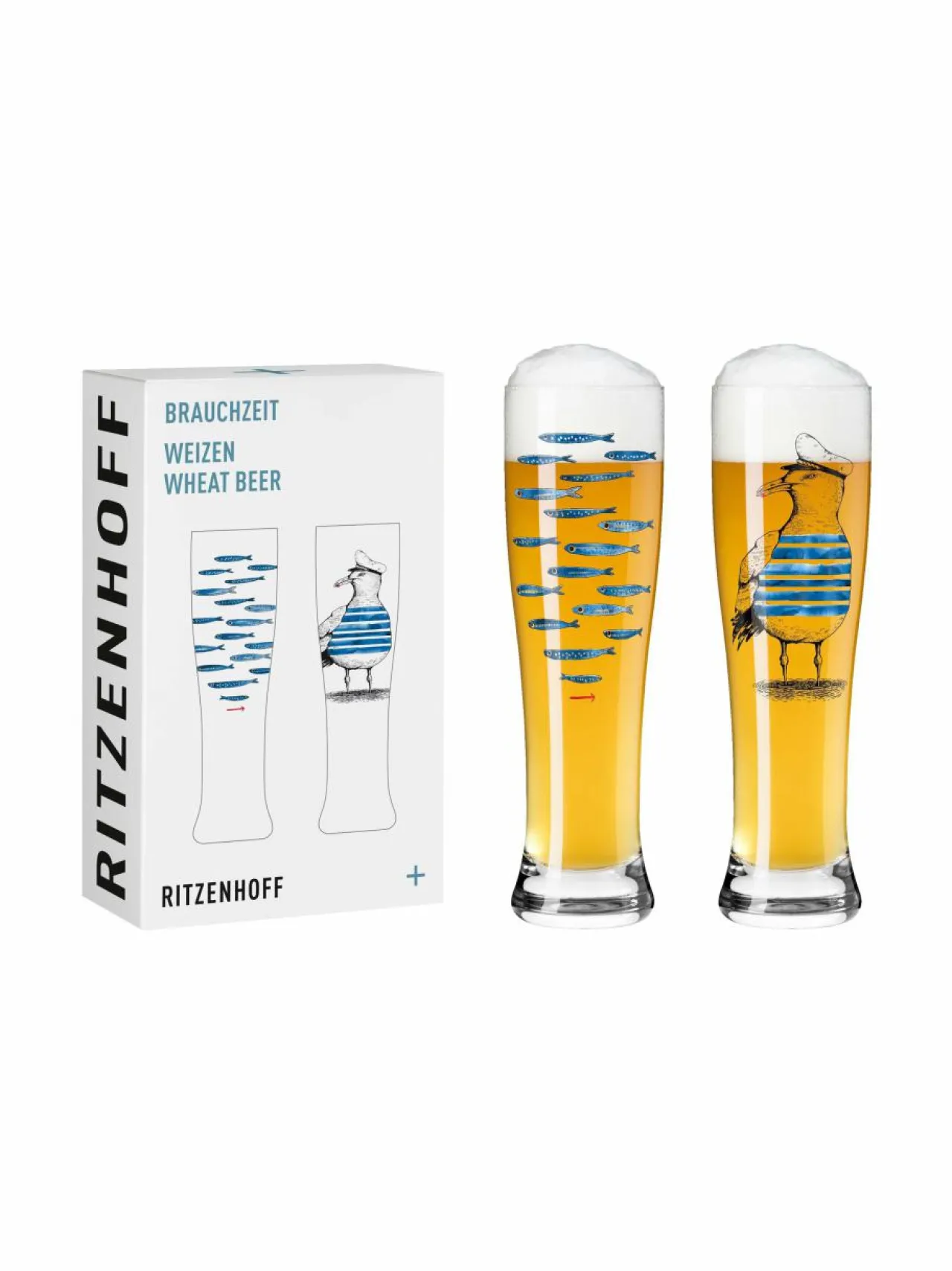 Lasit|Ritzenhoff Brauchzeit Weizen -olutlasi, 2 kpl BLUE,BLACK