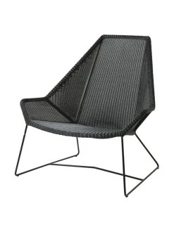 Puutarhakalusteet & Pehmusteet|Cane-Line Breeze-nojatuoli MUSTA, HARMAA