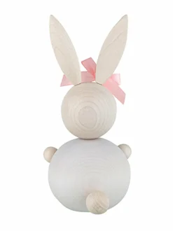 Koriste-Esineet|Aarikka Bunny with bow -koriste LIGHT PINK