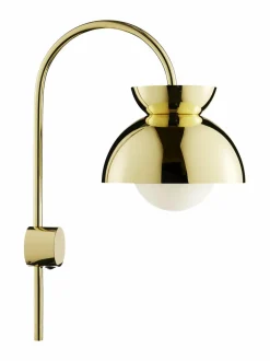 Seinävalaisimet|Frandsen Butterfly-seinävalaisin BRASS