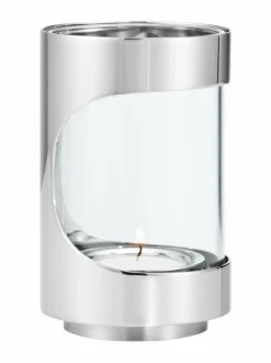 Kynttilät & Lyhdyt|Georg Jensen Chrome Contours -tuikkukynttilälyhty 12 cm STAINLESS STEEL