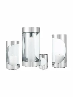 Kynttilät & Lyhdyt|Georg Jensen Chrome Contours -tuikkukynttilälyhty 12 cm STAINLESS STEEL