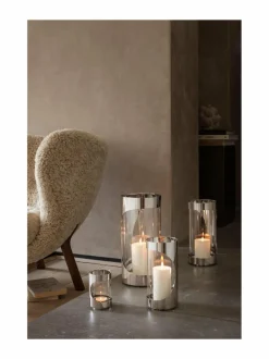 Kynttilät & Lyhdyt|Georg Jensen Chrome Contours -tuikkukynttilälyhty 12 cm STAINLESS STEEL