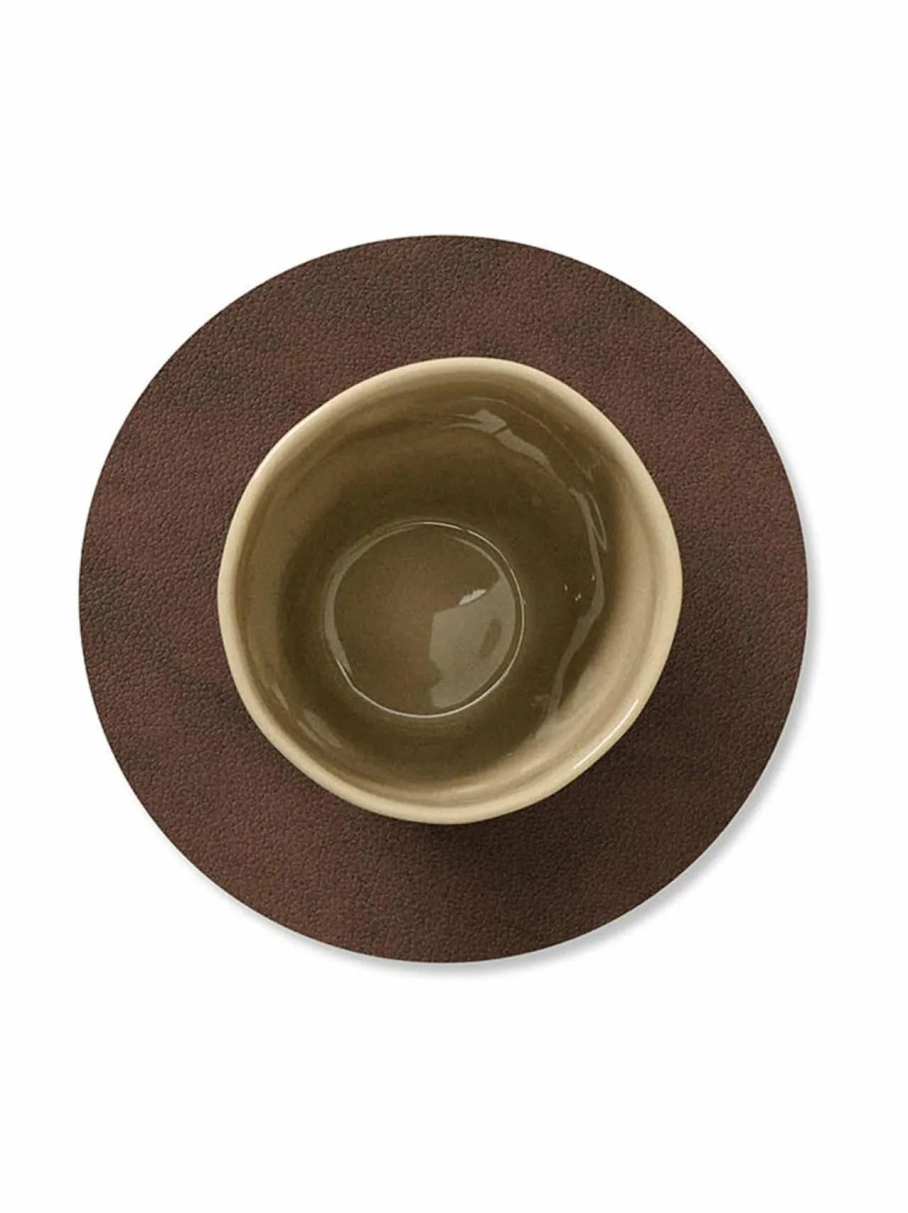 Keittiö- & Kattaustekstiilit|Lind DNA Circle Nupo -lasinalunen nahasta DARK BROWN