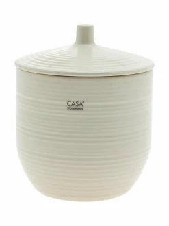Kylpyhuonetarvikkeet|Casa Stockmann Circle-purkki 11 x 13.5 cm SHINY CREAM 2325N