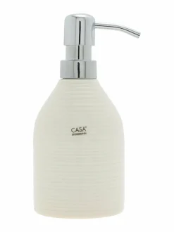 Kylpyhuonetarvikkeet|Casa Stockmann Circle-saippuapullo 8 x 18,5 cm SHINY CREAM 2325N