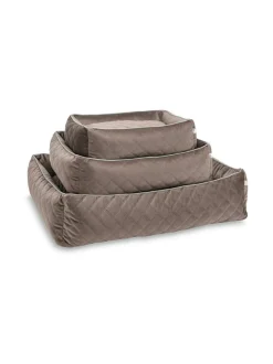 Pedit Ja Makuualustat|Laboni Classic Oxford koiranpeti - Samettinen TAUPE