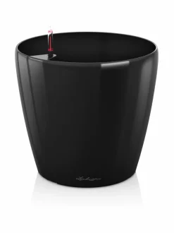 Ruukut & Istutusastiat|Lechuza Classiko LS Musta Altakasteluruukku pyörillä, ∅50cm, korkeus 47cm MUSTA KIILTÄVÄPINTA