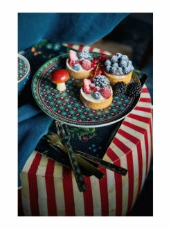 Tarjoiluastiat|PIP Studio Clover Mini -kakkuvati 21 cm GREEN