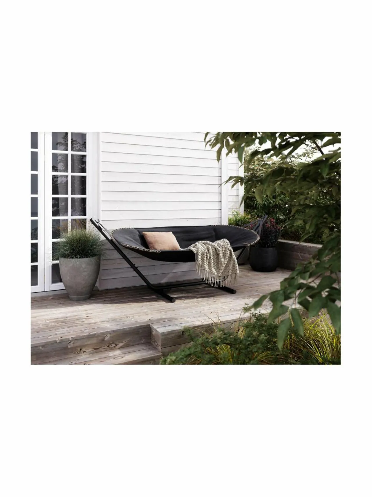 Puutarhakalusteet & Pehmusteet|SACKit Cobana-riippumattosetti BLACK