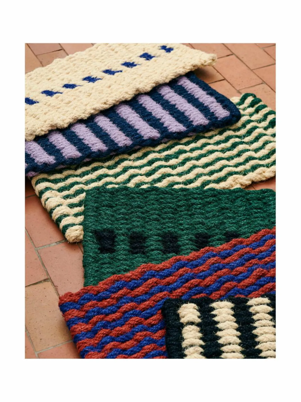 Matot|HAY Coco Stripe Wave -ovimatto 40 x 80 cm BROWN, NAVY