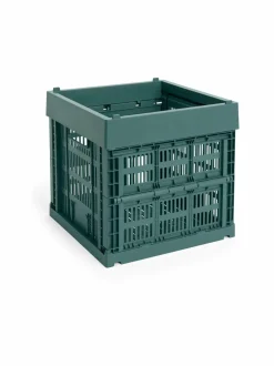 Säilytys|HAY Colour Crate Cube -säilytyslaatikko 29,5 x 29,5 x 28,5 cm DARK GREEN