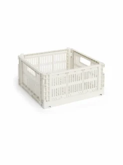 Säilytys|HAY Colour Crate Medium -säilytyslaatikko 29,5 x 29,5 x 15 cm OFF-WHITE