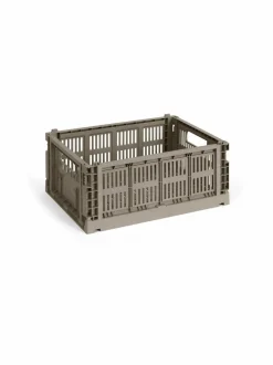 Säilytys|HAY Colour Crate Medium -säilytyslaatikko 26,5 x 34,5 x 14 cm WARM GREY