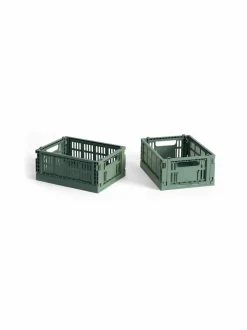 Säilytys|HAY Colour Crate Mini -säilytyslaatikko 13 x 17 x 8 cm SAGE GREEN