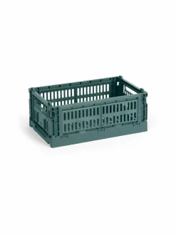 Säilytys|HAY Colour Crate Small -säilytyslaatikko 17 x 26,5 x 10,5 cm DARK GREEN