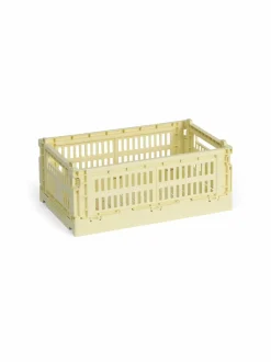 Säilytys|HAY Colour Crate Small -säilytyslaatikko 17 x 26,5 x 10,5 cm LIGHT YELLOW
