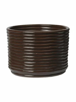 Ruukut & Istutusastiat|Ferm Living Corduroy- keraaminen ruukku, 15 x 20 cm CAROB BROWN