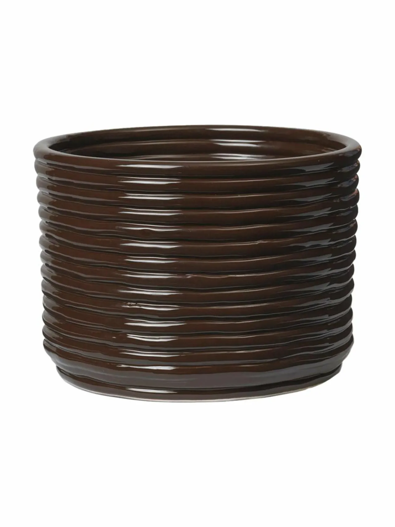 Ruukut & Istutusastiat|Ferm Living Corduroy- keraaminen ruukku, 15 x 20 cm CAROB BROWN