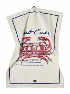 Keittiö- & Kattaustekstiilit|Lexington Crab Cakes -keittiöpyyhe WHITE/BLUE