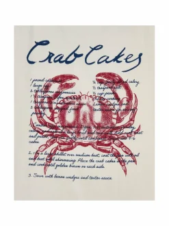 Keittiö- & Kattaustekstiilit|Lexington Crab Cakes -keittiöpyyhe WHITE/BLUE