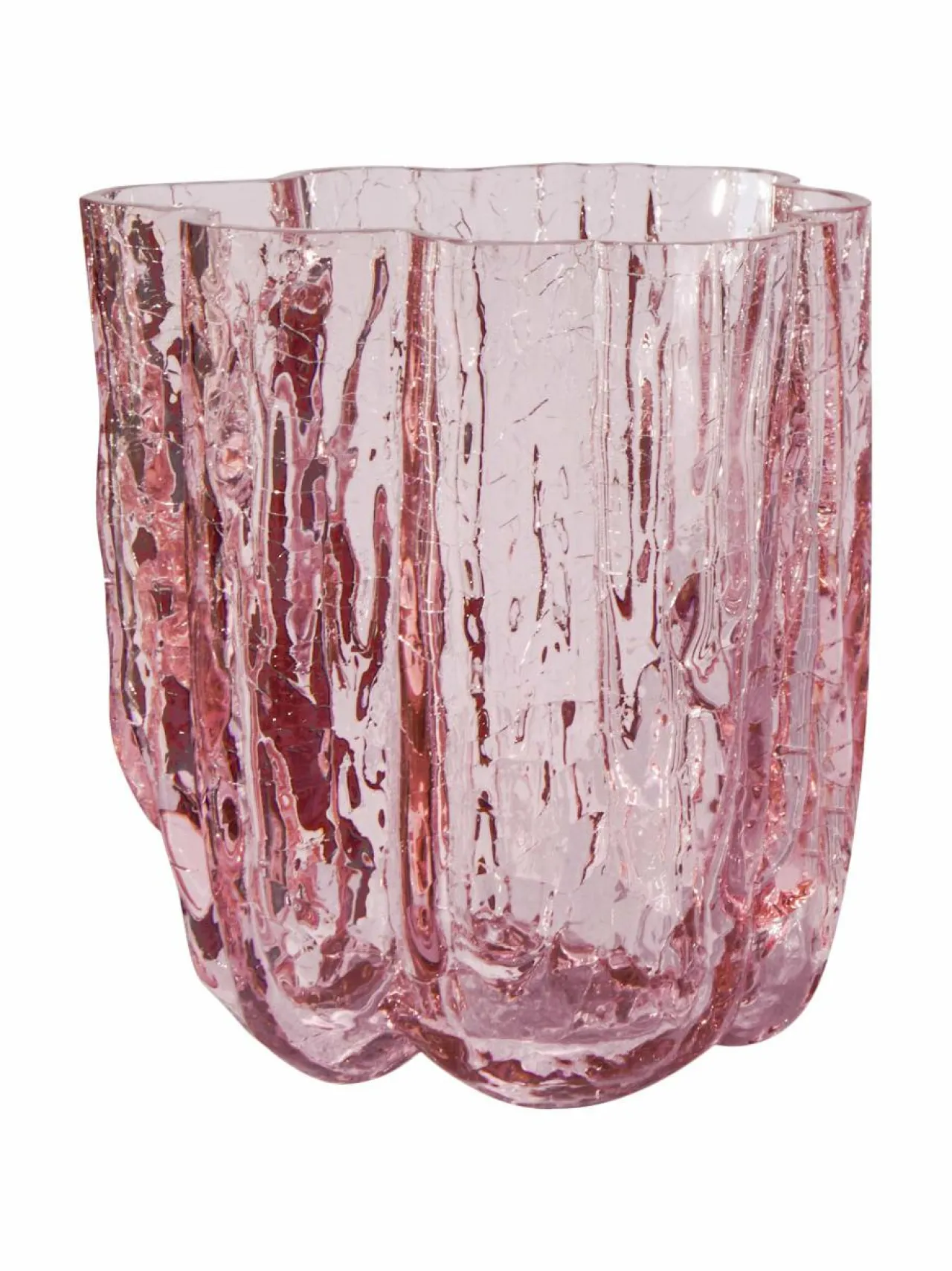Koriste-Esineet|Kosta Boda Crackle-kristallimaljakko 12,1 cm PINK