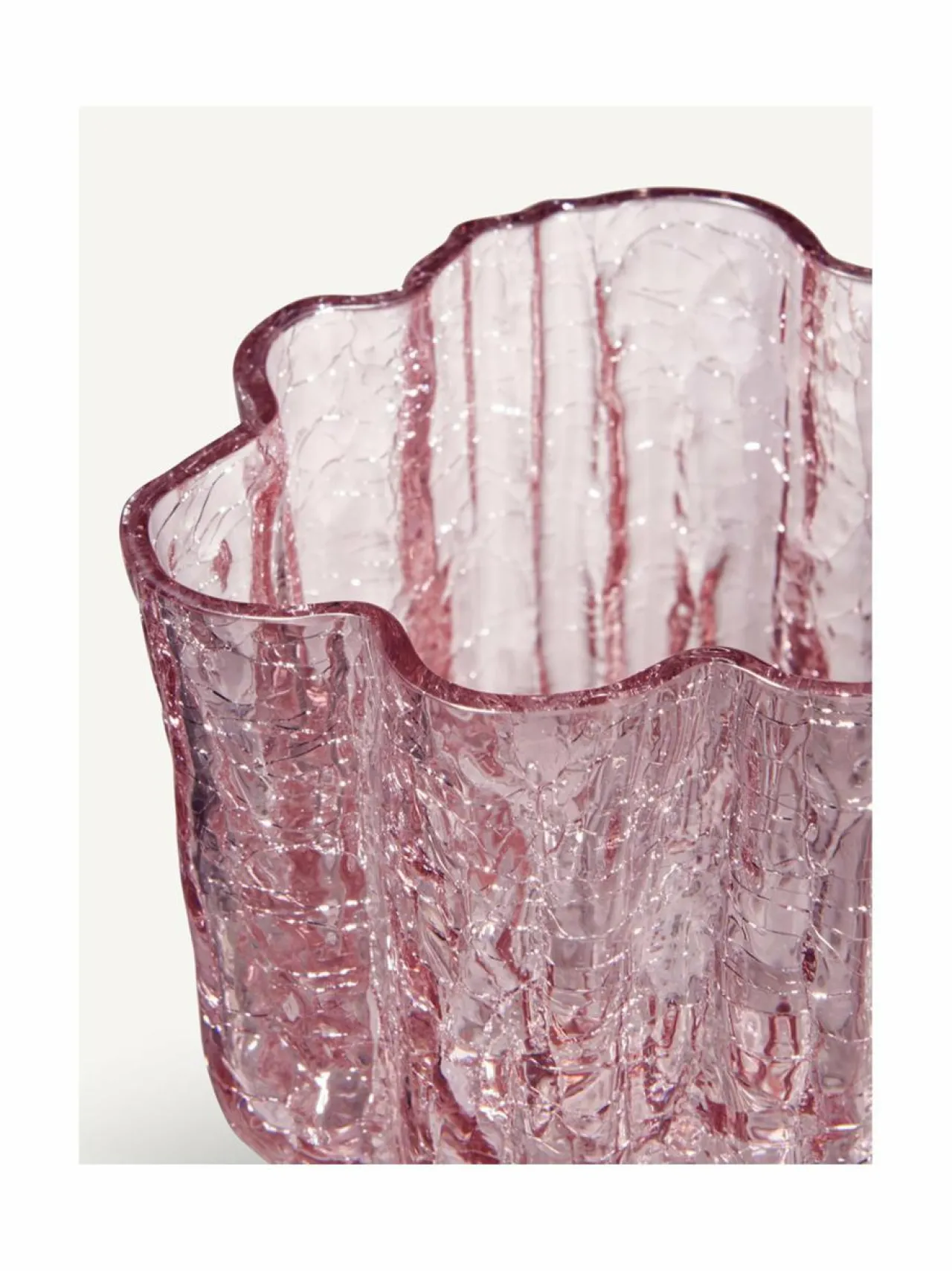 Koriste-Esineet|Kosta Boda Crackle-kristallimaljakko 12,1 cm PINK