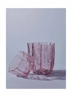 Koriste-Esineet|Kosta Boda Crackle-kristallimaljakko 12,1 cm PINK