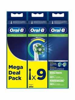 Hampaidenhoito|Oral-B Cross Action -harjaspää 9 kpl WHITE