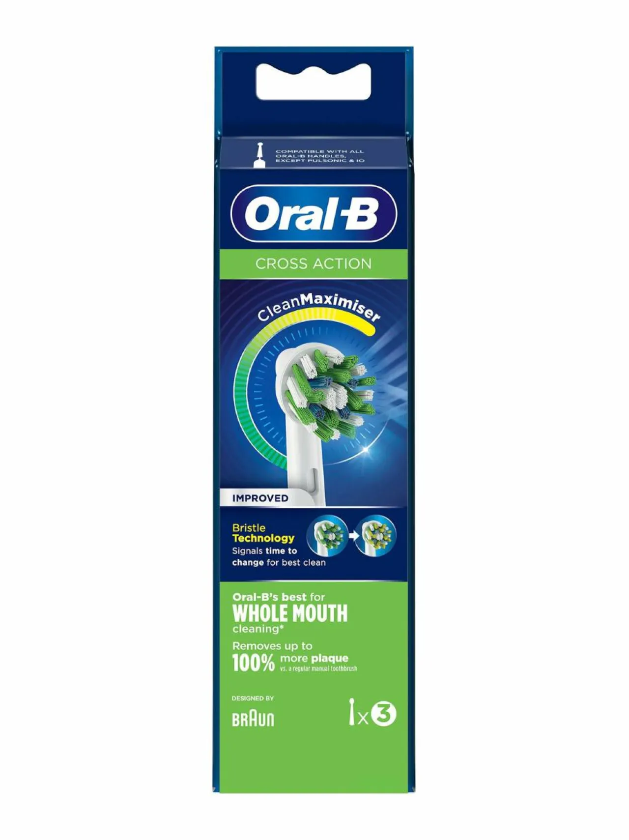 Hampaidenhoito|Oral-B CrossAction CleanMaximiser -vaihtoharjat 3-pack WHITE