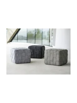 Puutarhakalusteet & Pehmusteet|Cane-Line Cube -rahi 48 x 48 x 39 cm VAALEAN HARMAA