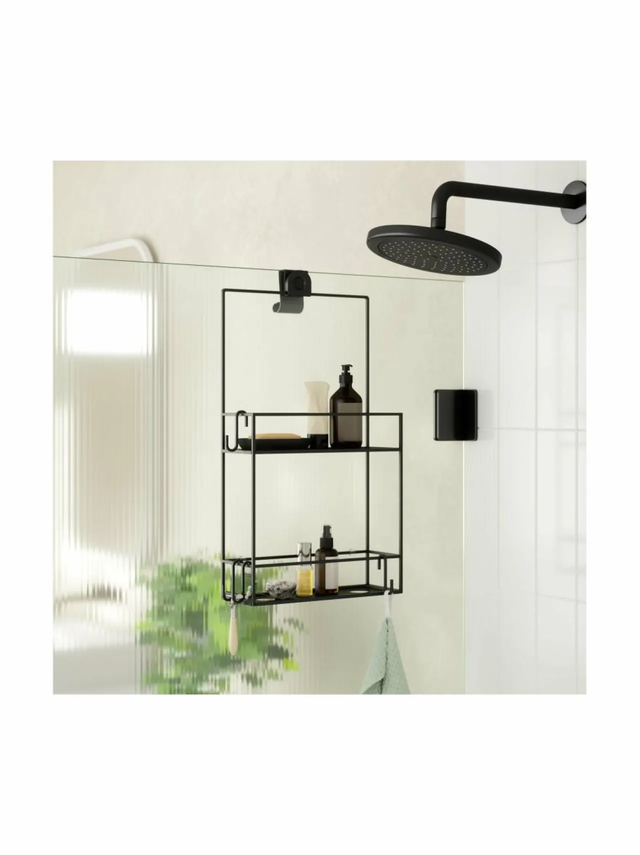 Säilytys|Umbra Cubiko-suihkuteline MUSTA